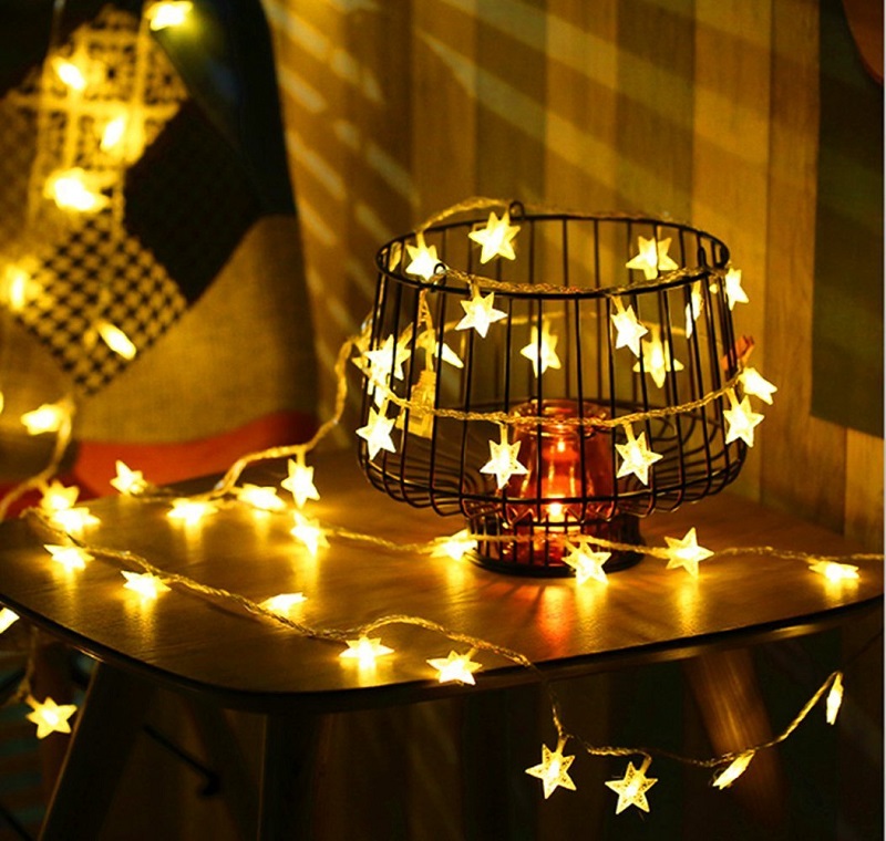 LEDイルミネーションライト 電池式 星 スター 3m 30球 ストレートライト 防雨 クリスマス ライト 電飾 飾り - コズムワン本店