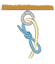 2.通したロープの輪っかにロープを通します。