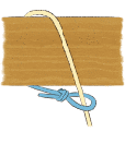 2.通したロープの輪っかにロープを通します。