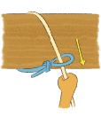 3.通したロープをギュっと引っ張り、しっかりと締めます。