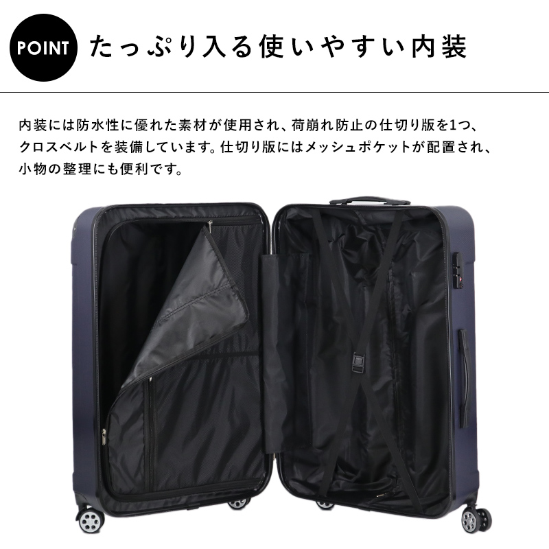 送料込 スーツケース 軽量キャリーケース かわいい Mサイズ 3.3kg 44L