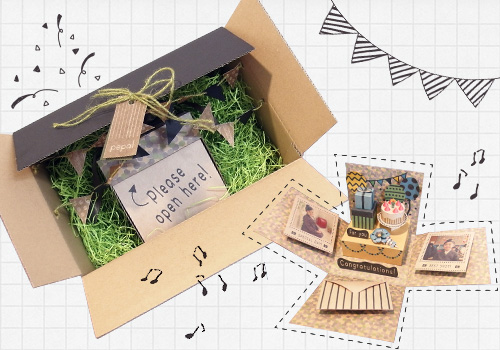 企業賞 シモジマ賞 サプライズ・メッセージカード「PARTYな祝い箱」