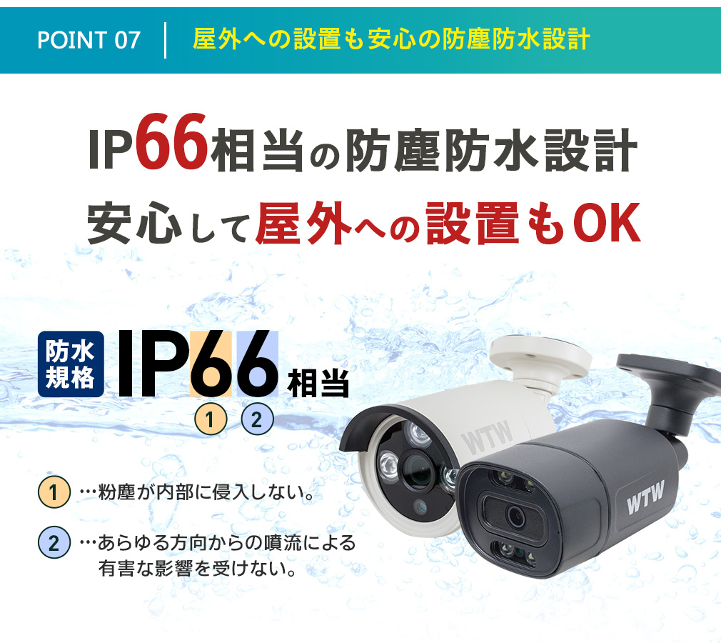防犯カメラ 屋外 セット 2・4台セット 8ch PoE給電 モニター一体型 