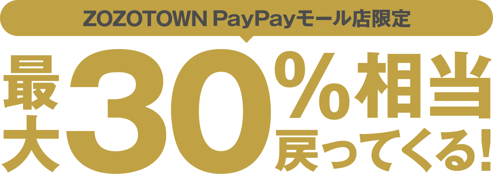 ZOZOTOWN PayPayモール店限定 最大30%相当戻ってくる！